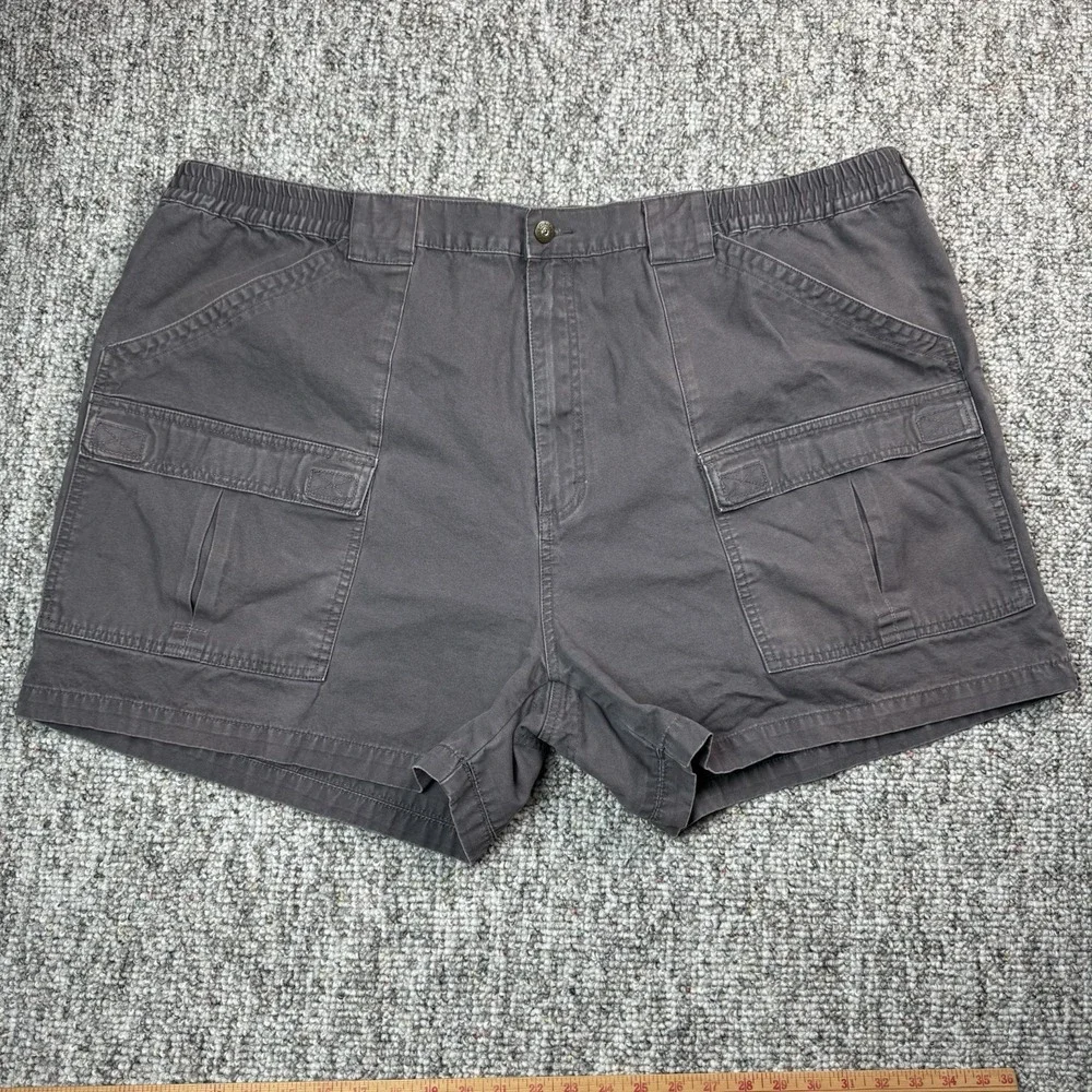 Cabelas Shorts Mens 48 Cargo Hiking Outdoors Elastic Waist Cotton Gray